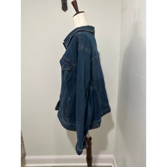 Style & Co Womens Plus Denim Jacket Classic Jean Jacket Size 22 - Picture 3 of 6